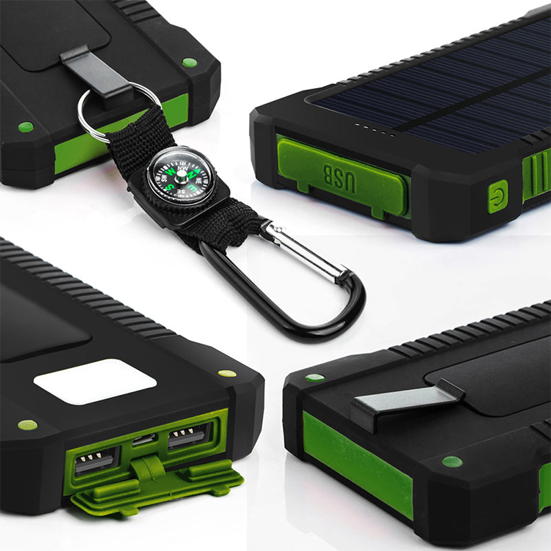 Waterdichte Powerbank Zonne-Energie met LED-Lader voor Fiets en Kampen