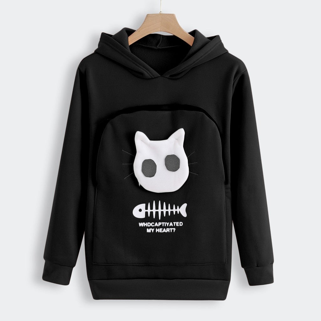 Dierenliefhebbers Sweater met Kangoeroezak en Verwijderbare Voering