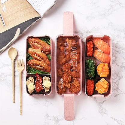 3-Laags Bento Lunchdoos voor Kinderen en Volwassenen