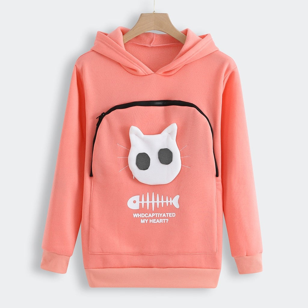 Dierenliefhebbers Sweater met Kangoeroezak en Verwijderbare Voering