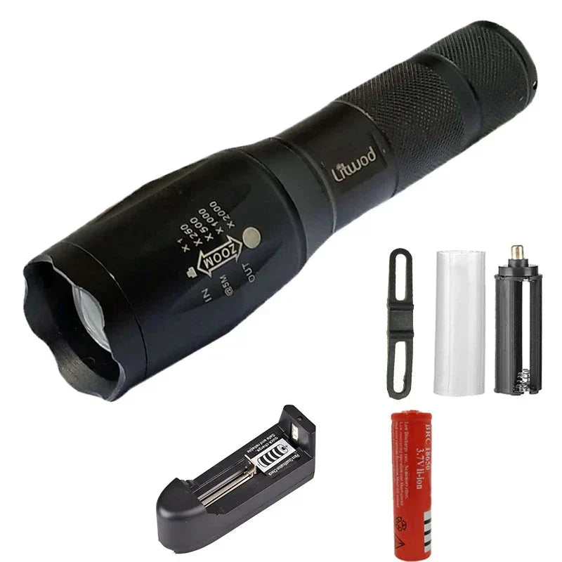 LED Zaklamp Tactisch met 5 Standen en Zoomfunctie