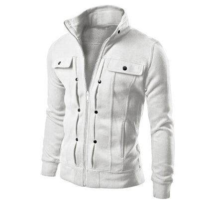Mannen Zip Up Jasje Met Rechte Kraag - Velinix