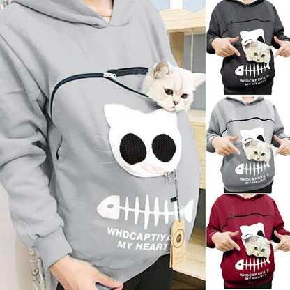 Dierenliefhebbers Sweater met Kangoeroezak en Verwijderbare Voering