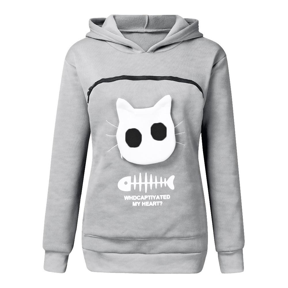 Dierenliefhebbers Sweater met Kangoeroezak en Verwijderbare Voering