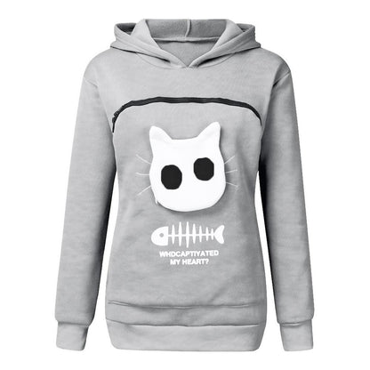 Dierenliefhebbers Sweater met Kangoeroezak en Verwijderbare Voering