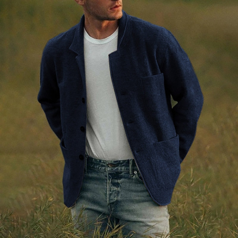 Vest Mannen Jelle Knoopsluiting Casual Stijl