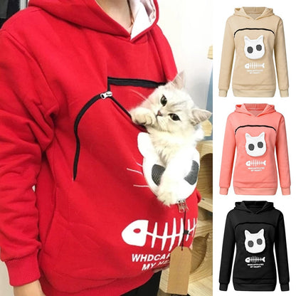 Dierenliefhebbers Sweater met Kangoeroezak en Verwijderbare Voering