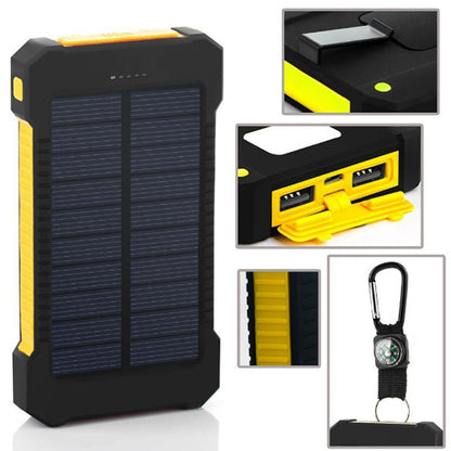 Waterdichte Powerbank Zonne-Energie met LED-Lader voor Fiets en Kampen