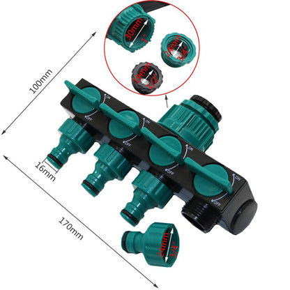 Kraan Slangadapter 4 Uitgangen voor Meerdere Slangen