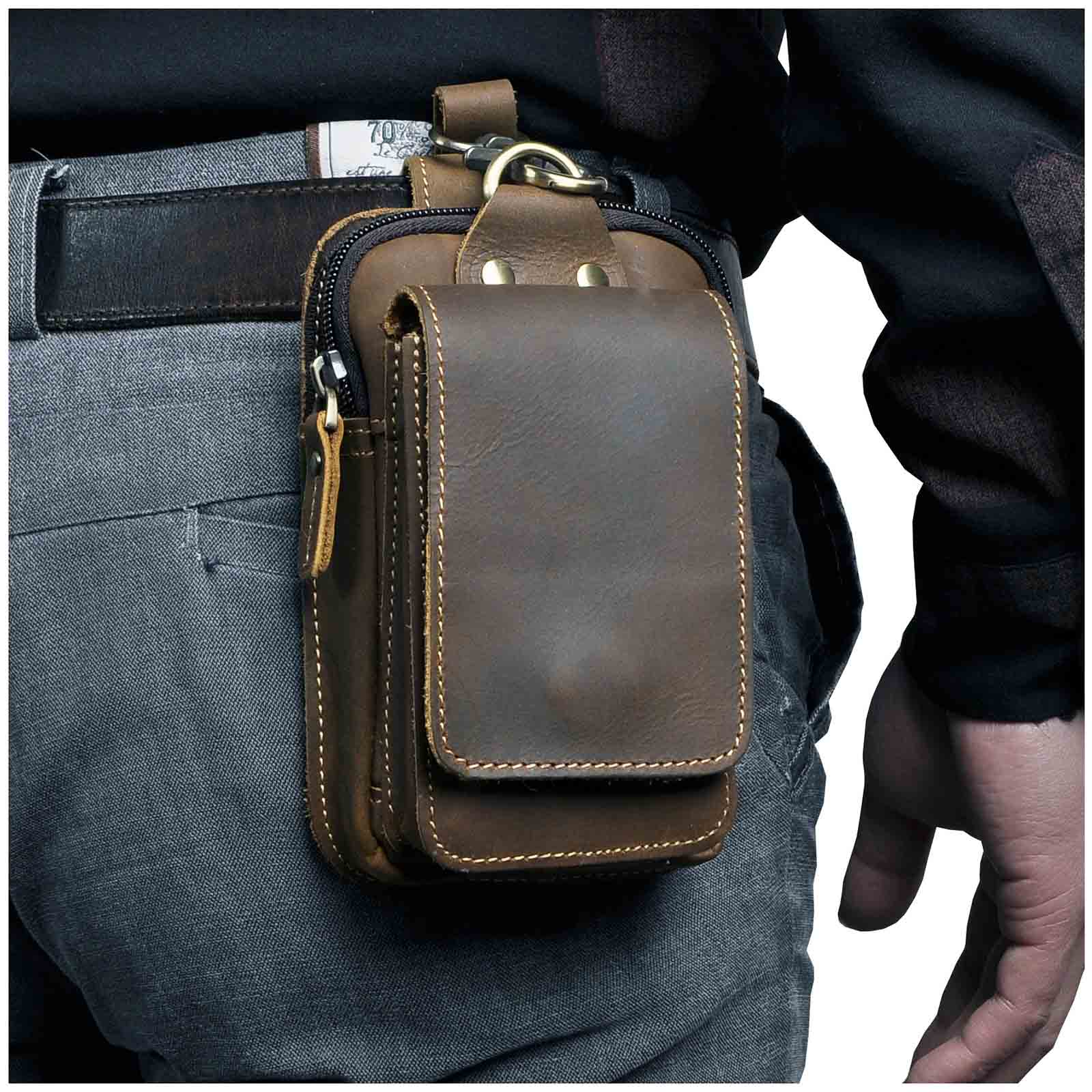 Lederen Waist Bag voor Heren Riem Met Klap - Velinix