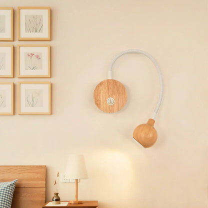 LED Wandlamp van Hout met Dimbare Verlichting