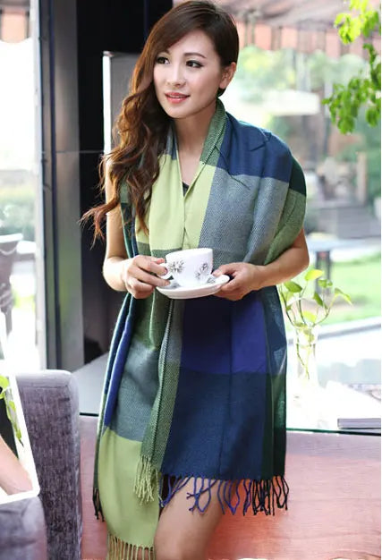 Ruit Sjaal Vrouw Luxe Warm Elegante Stijl