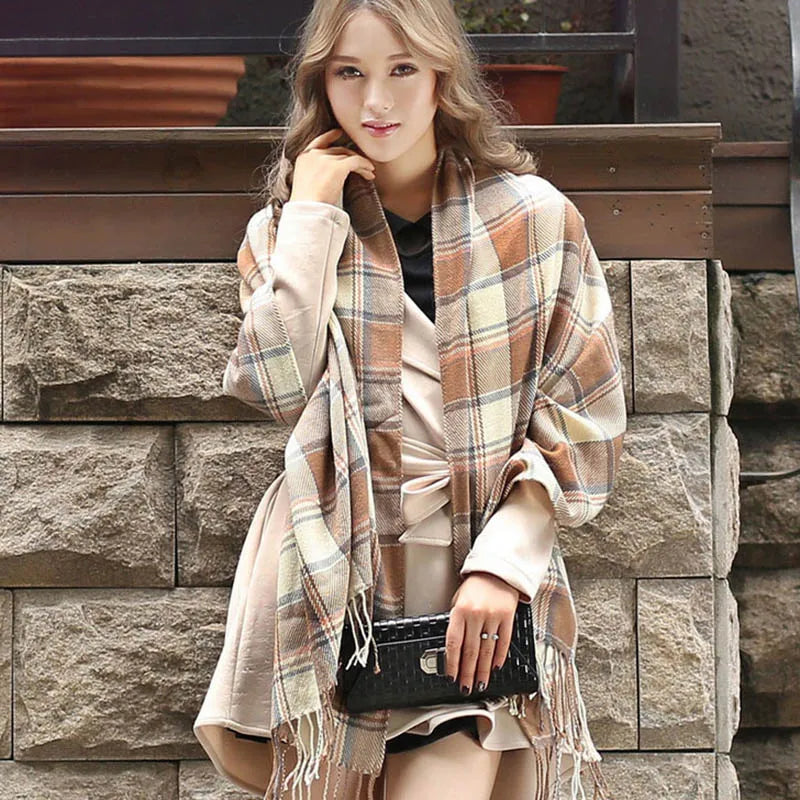 Ruit Sjaal Vrouw Luxe Warm Elegante Stijl - Velinix