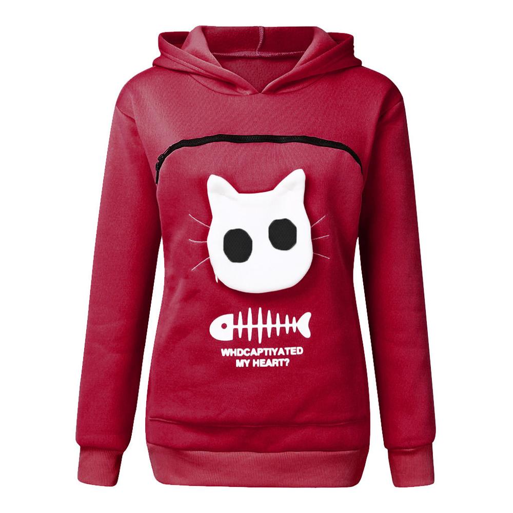 Dierenliefhebbers Sweater met Kangoeroezak en Verwijderbare Voering