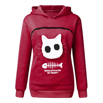 Dierenliefhebbers Sweater met Kangoeroezak en Verwijderbare Voering