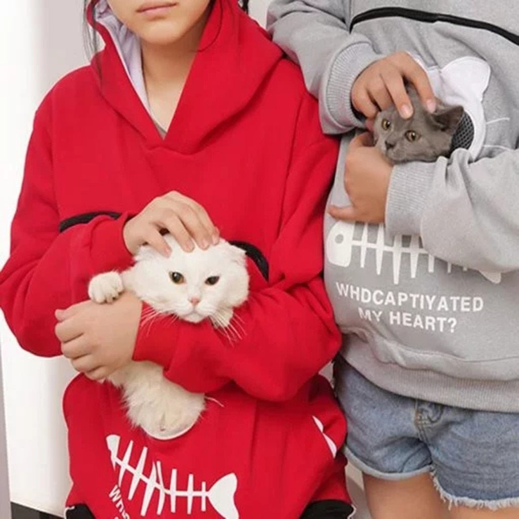Dierenliefhebbers Sweater met Kangoeroezak en Verwijderbare Voering