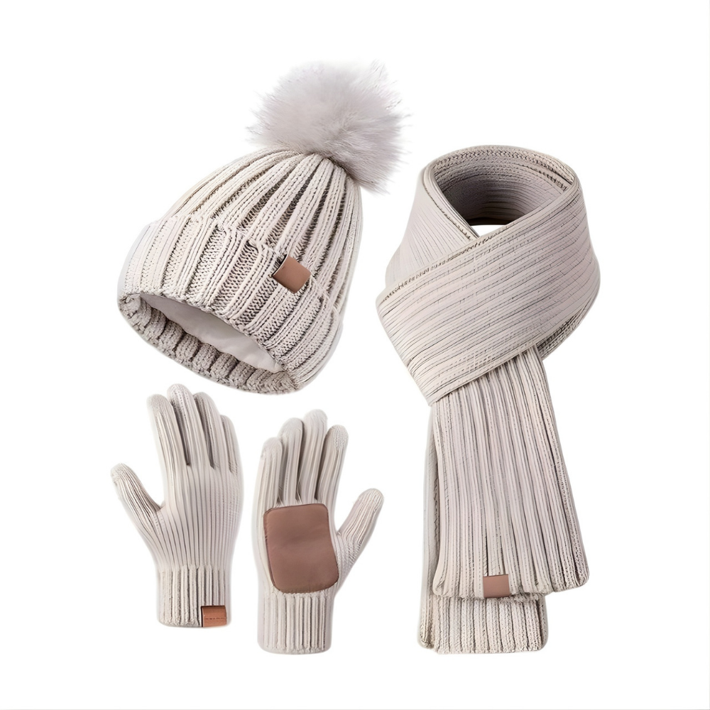 Warme Gebreide Winterset: Muts, Sjaal en Handschoenen
