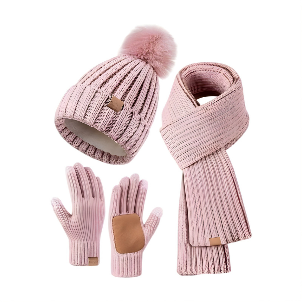 Warme Gebreide Winterset: Muts, Sjaal en Handschoenen