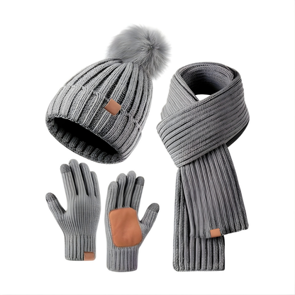 Warme Gebreide Winterset: Muts, Sjaal en Handschoenen