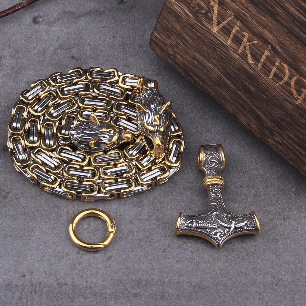 Mannen Ketting Viking Wolf Amulet van Roestvrij Staal
