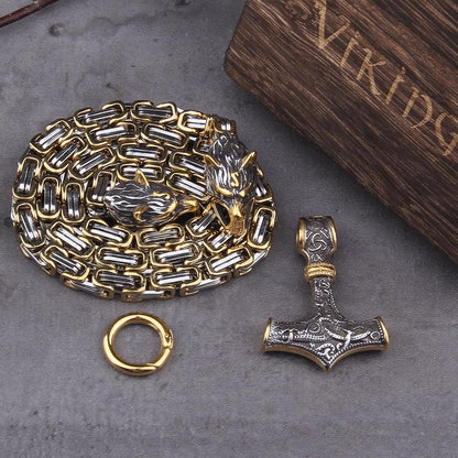 Mannen Ketting Viking Wolf Amulet van Roestvrij Staal