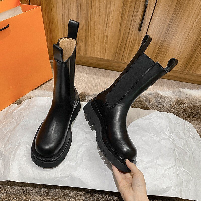 Laarzen Chelsea Boots Leer Zwart