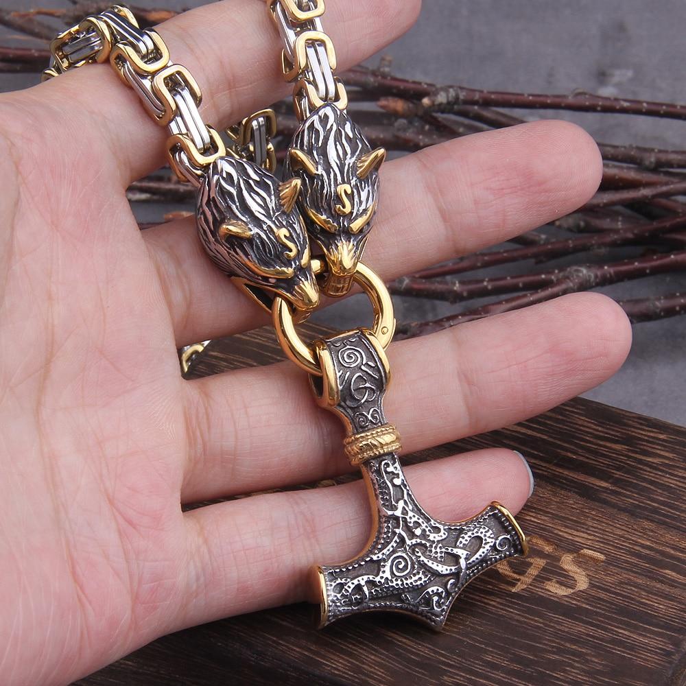 Mannen Ketting Viking Wolf Amulet van Roestvrij Staal