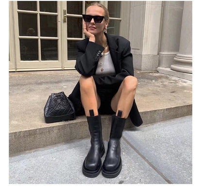 Laarzen Chelsea Boots Leer Zwart
