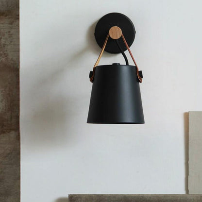 Wandlamp Hout en Leder Scandinavisch Design Moderne Verlichting