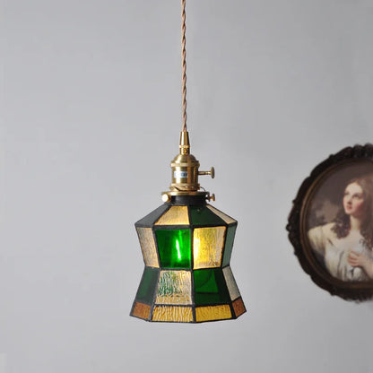 Elegante Hanglamp van Walnoothout en Glas