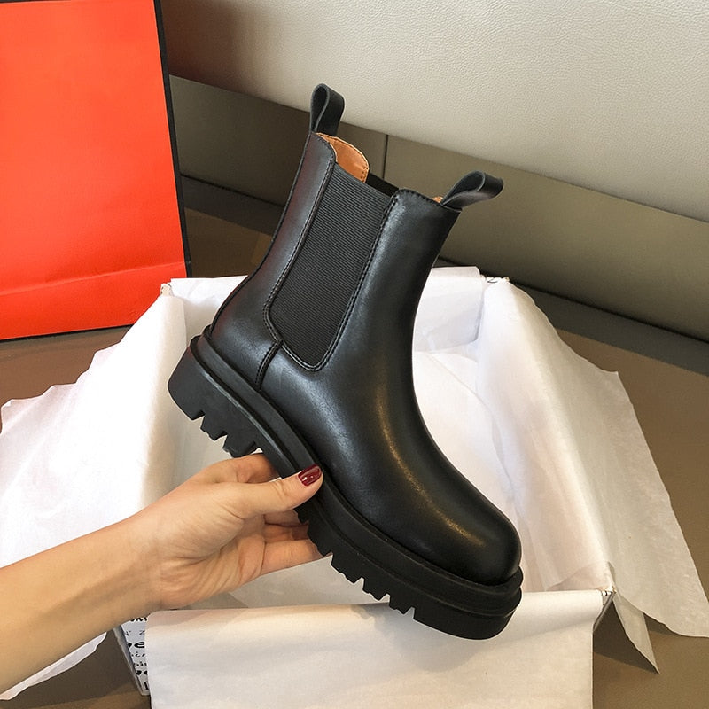 Laarzen Chelsea Boots Leer Zwart