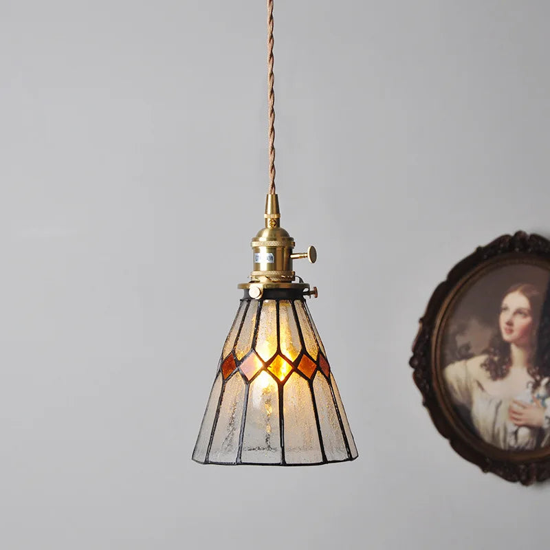 Elegante Hanglamp van Walnoothout en Glas