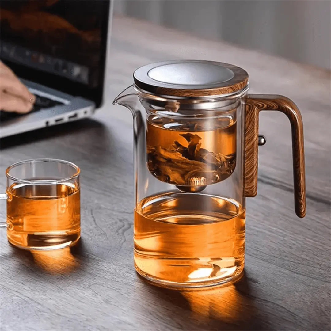 Theepot Glazen Transparant ClearBrew Modern Design - Velinix