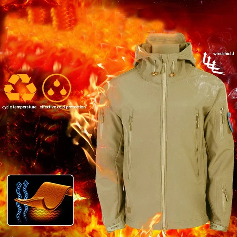 Heren Softshell Jas Waterdicht en Ademend voor Outdoor