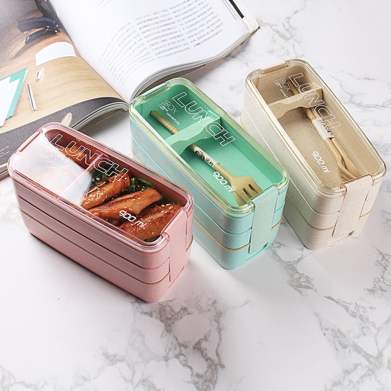 3-Laags Bento Lunchdoos voor Kinderen en Volwassenen