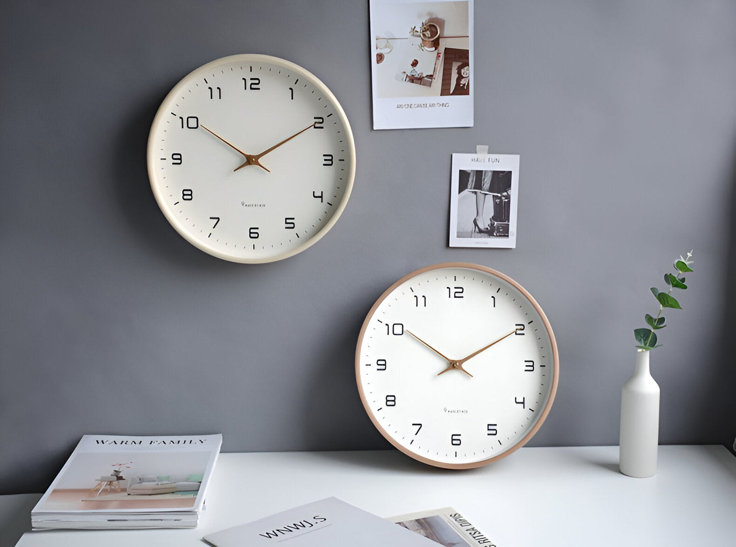 Houten Wandklok Eenvoudig Design voor Woonkamer en Keuken