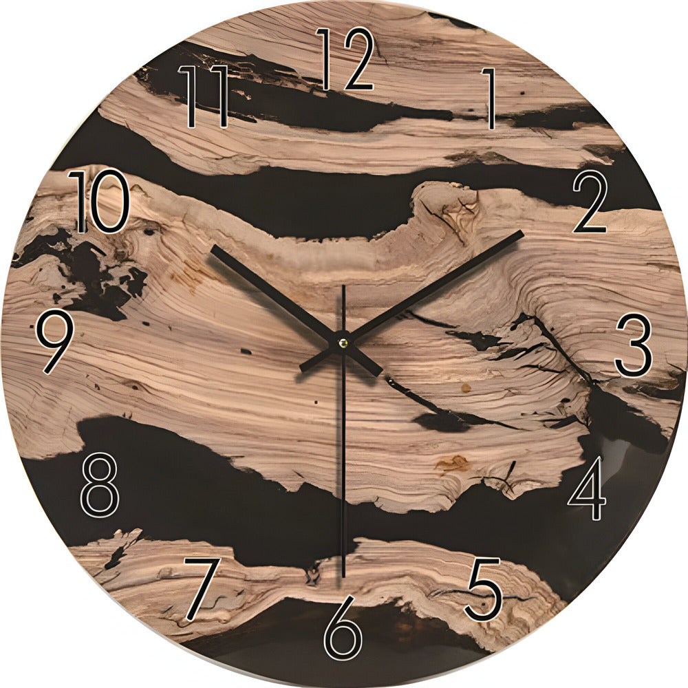 Moderne Houten Wandklok Minimalistisch Design Massief Hout