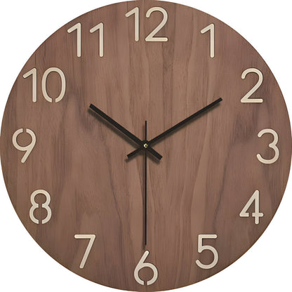 Moderne Houten Wandklok Minimalistisch Design Massief Hout