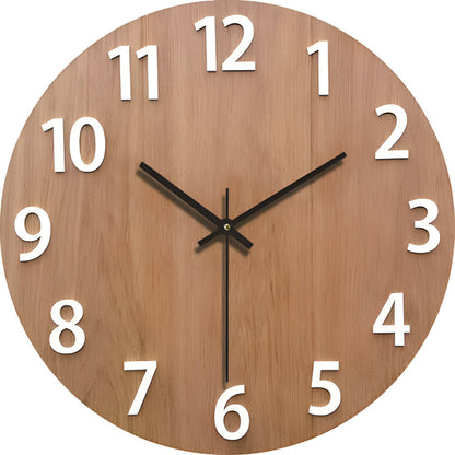 Moderne Houten Wandklok Minimalistisch Design Massief Hout