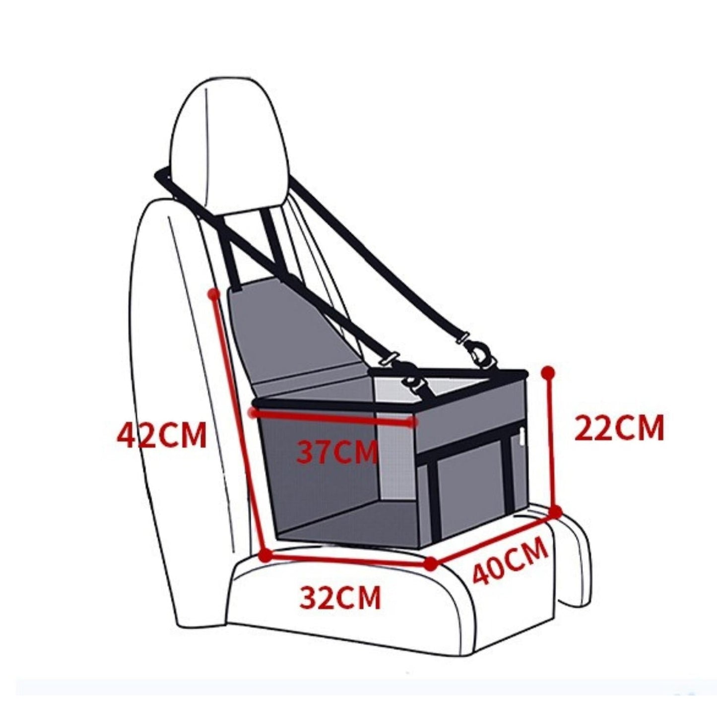 Hondensitplaats Verhoogd Waterdicht met Antislip Bodem voor Auto