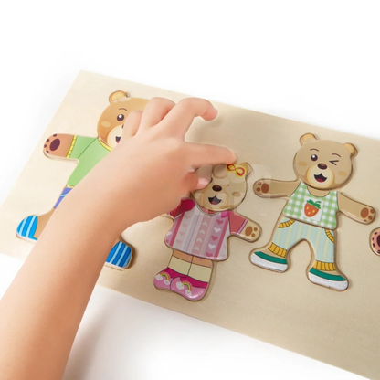 Houten Puzzel Emoties Leren Kleden Combineren - Velinix