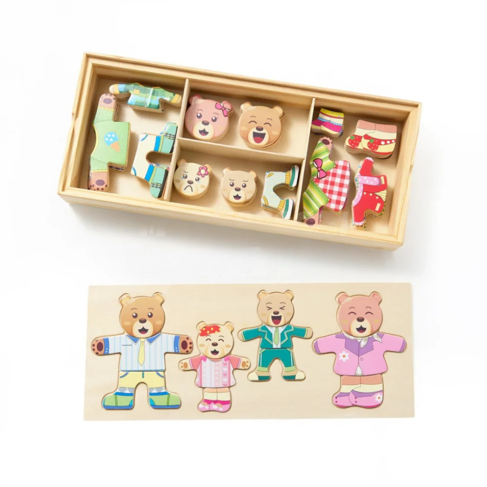Houten Puzzel Emoties Leren Kleden Combineren