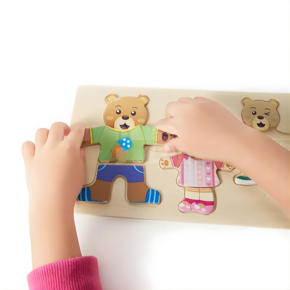 Houten Puzzel Emoties Leren Kleden Combineren