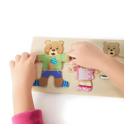 Houten Puzzel Emoties Leren Kleden Combineren