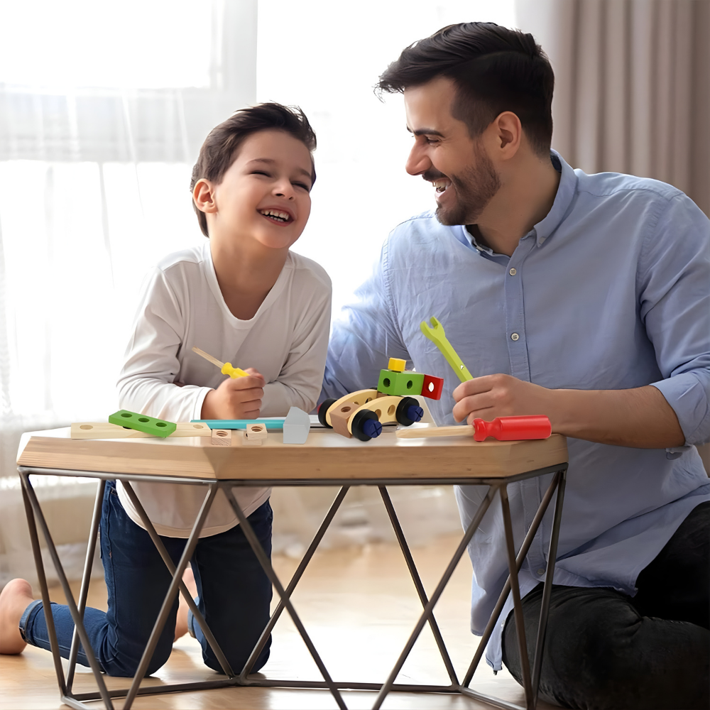 Houten Gereedschapskist Speelgoed Montessori Bouwen en Leer