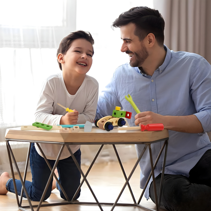Houten Gereedschapskist Speelgoed Montessori Bouwen en Leer