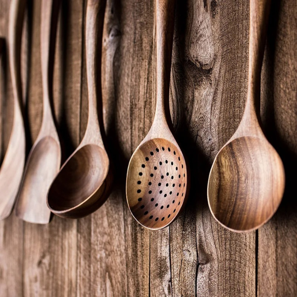 Keukengerei Set van Walnoothout voor Natuurlijk Koken