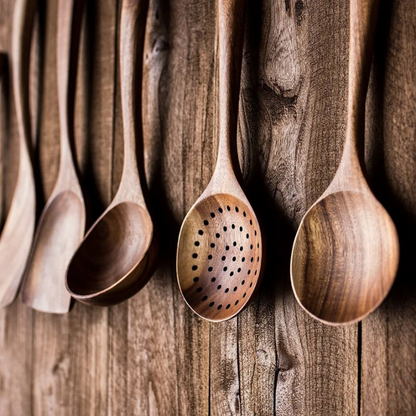 Keukengerei Set van Walnoothout voor Natuurlijk Koken
