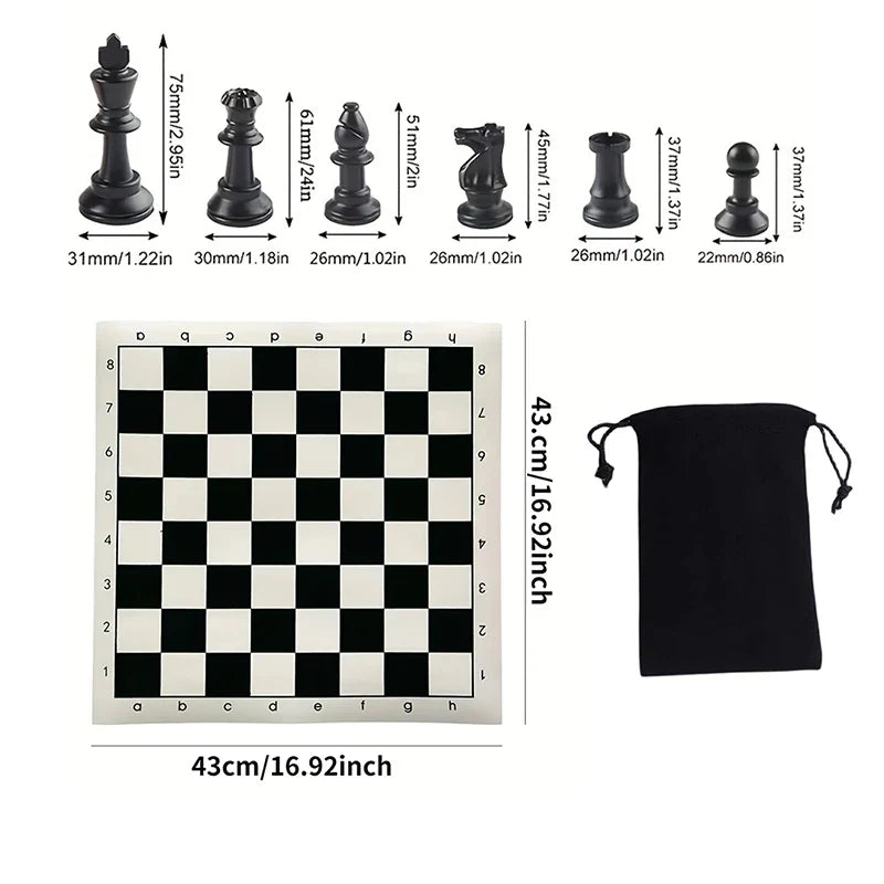 Houten Schaakstukken Set 32-Delig Massief Hout Klassiek Design