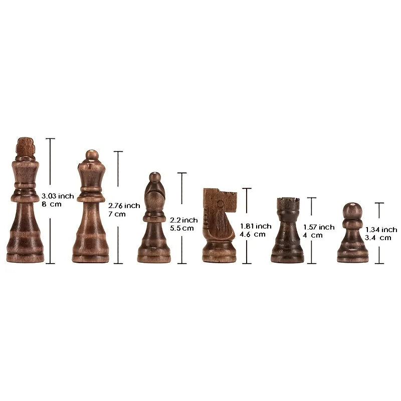 Houten Schaakstukken Set 32-Delig Massief Hout Klassiek Design